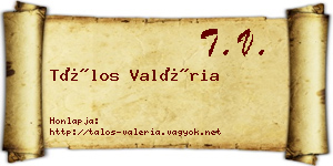 Tálos Valéria névjegykártya